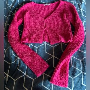 Zara pink cropped cardigan
